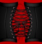 12821667-on-a-red-background-are-a-big-lace-of-black-corset-and-shadow-of-rose